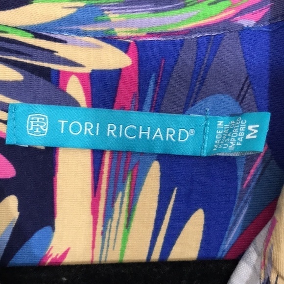 Tori Richard Honolulu Stretch Knit Luxury 3/4 Sleeve Shirt Dress w/Sash Size M - Picture 3 of 8